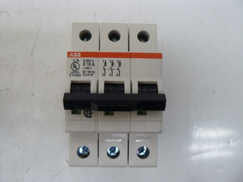 NEW ABB S 203 U K 16 A CIRCUIT BREAKER 16 AMP 3 POLE 240 VOLT 50/60 Hz