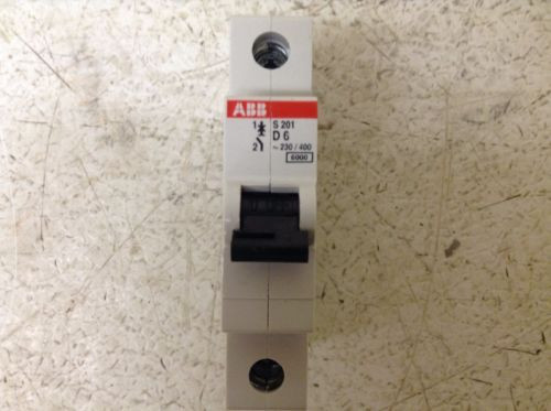 ABB S201 D6 6 Amp 1 Pole 230/400 VAC Circuit Breaker S201D6 S 201 D 6 (TSC)