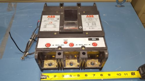 ABB Circuit Breaker 3 Phase Pole 600 VAC Type MS 800 Amp Shunt Trip