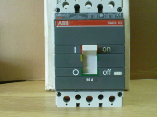 ABB S3NQ060TW SACE S3N  3 POLE 60 AMP 600 VOLT NEW CIRCUIT BREAKER