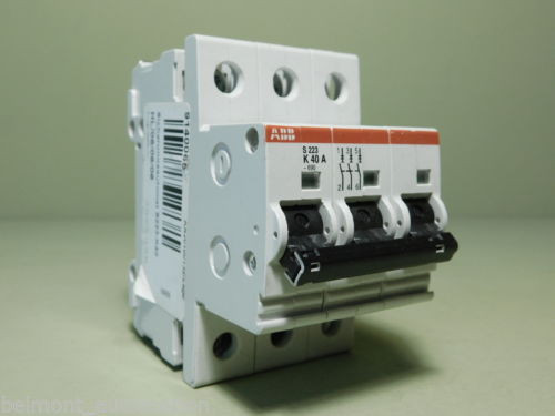 TESTED - ABB S223-K40 Breaker 240 VAC, 3 Pole, 40 Amp Circuit Breaker  K-40-A