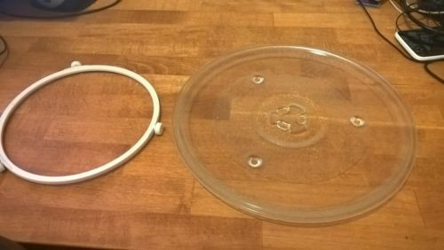 Tesco MTG06 Microwave Glass Turntable Plate 27cm + Ring Roller Support Stand