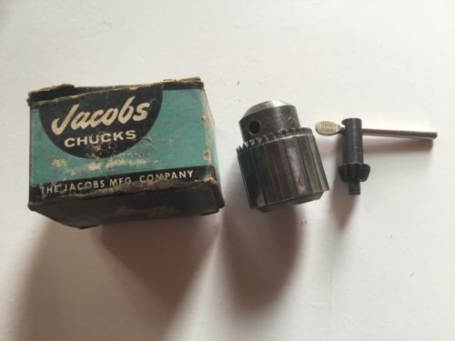 Vintage Jacobs Drill Chuck & Key Model 2A Plain Bearing 0 - 3/8" Orginal Box