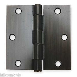 1VZW8 BATTALION STEEL Door Hinge,Full Mortise,Plain Bearing 3.5"X3.5" 2PK-Bronze