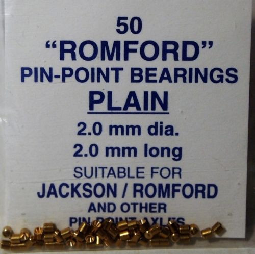 PECO JR15 -2mm Dia x 2mm Brass Plain Flush 'Romford' Axle Bearings x 50 1st Post
