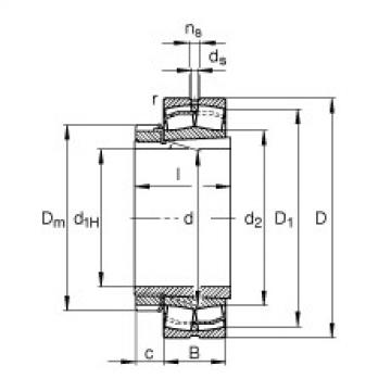 Spherical roller bearings - 22213-E1-XL-K + H313