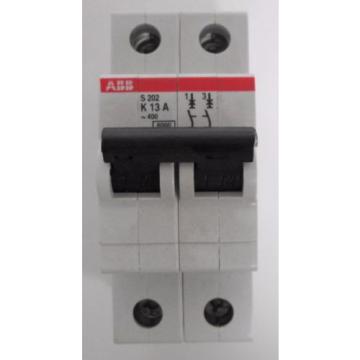 (2) ABB 2CDS252001R0447 S202-K13 Miniature Circuit Breakers 2P 13A