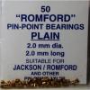 PECO JR15 -2mm Dia x 2mm Brass Plain Flush &#039;Romford&#039; Axle Bearings x 50 1st Post #1 small image