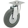 Revvo Caster D Series Plate Caster, Swivel, Rubber Wheel, Plain Bearing, 110 lbs #1 small image