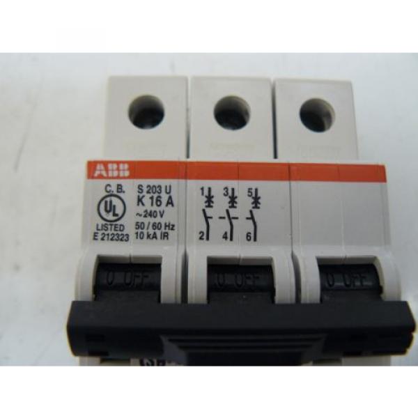 NEW ABB S 203 U K 16 A CIRCUIT BREAKER 16 AMP 3 POLE 240 VOLT 50/60 Hz #2 image