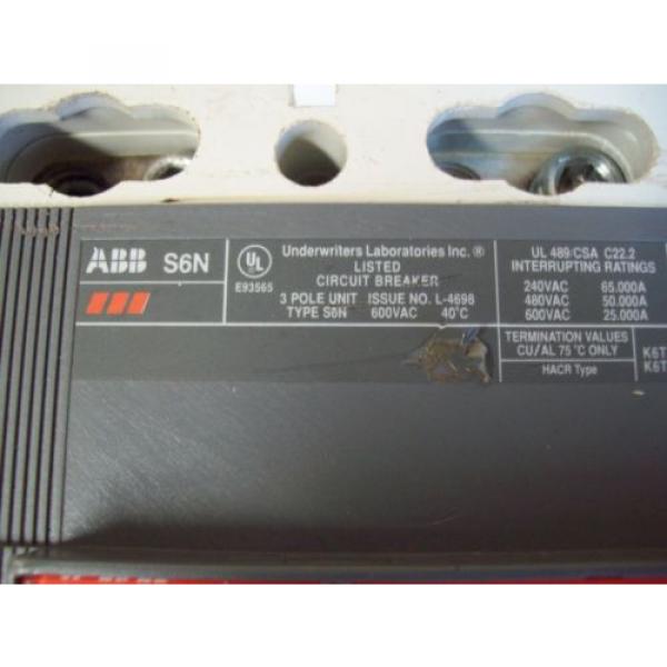 ABB S6N CIRCUIT BREAKER 600A SACE S6 3-POLE - USED - FREE SHIPPING #5 image