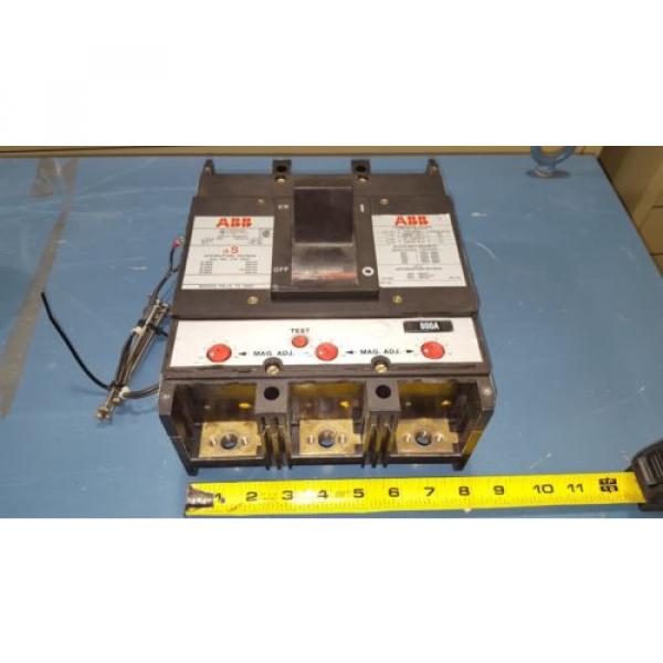 ABB Circuit Breaker 3 Phase Pole 600 VAC Type MS 800 Amp Shunt Trip #1 image