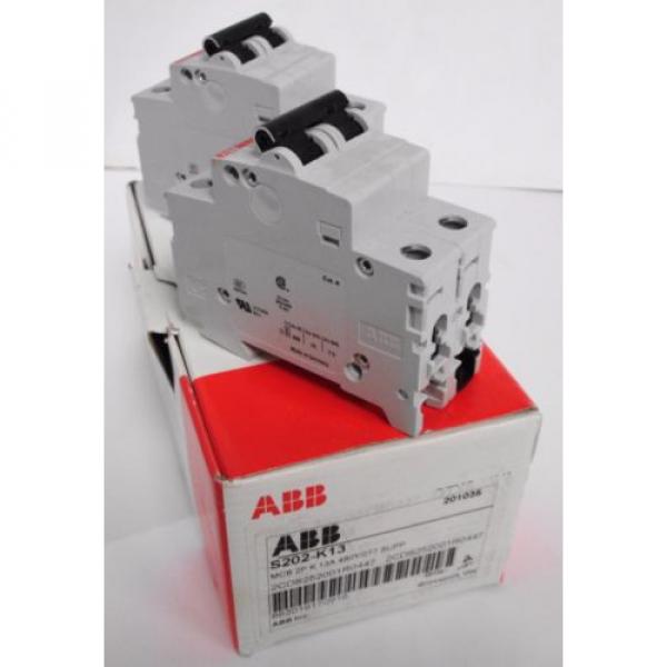 (2) ABB 2CDS252001R0447 S202-K13 Miniature Circuit Breakers 2P 13A #1 image