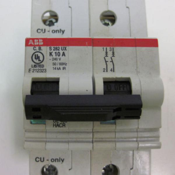 ABB MINI CIRCUIT BREAKER TYPE K TWO POLE 10A S282UX-K10 #2 image