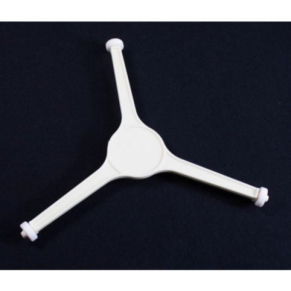 Microwave Oven Roller Guide Turntabe 3 Leg support 8&#034; diameter with wheels white #1 image