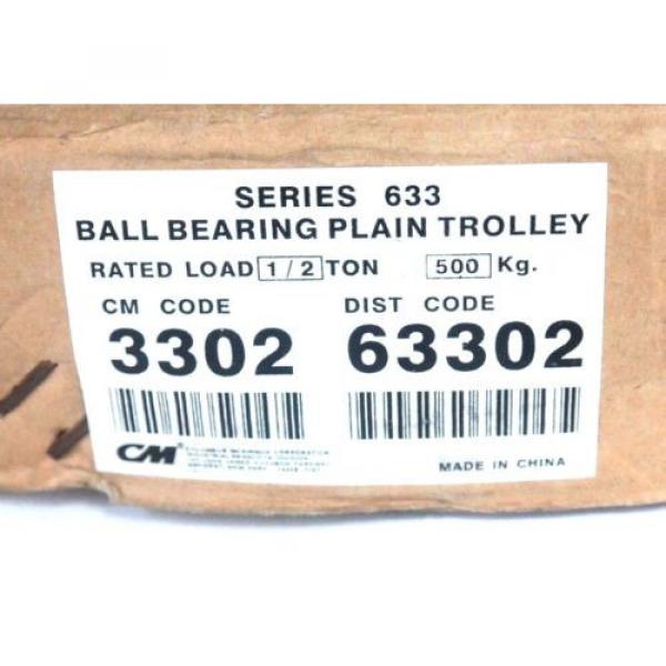 NIB CM SERIES 633 BALL BEARING PLAIN TROLLEY 3302 RATED LOAD 1/2 TON 500 KG. #1 image