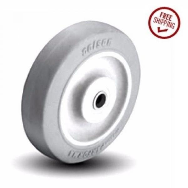 Colson Non Marking Gray Performa Soft Rubber Wheel 5&#034; x1-1/4&#034; with Plain Bearing #2 image
