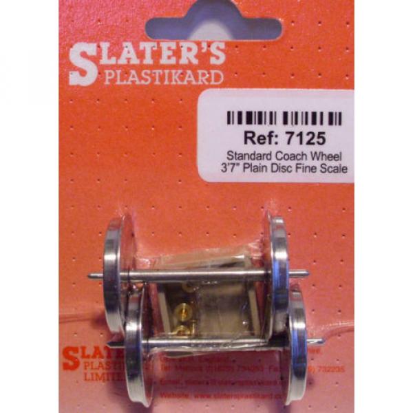 Slaters 7125 1 x Pair Std Plain Disc Coach Wheels &amp; Brass Bearings Kit &#039;0&#039; Gauge #1 image